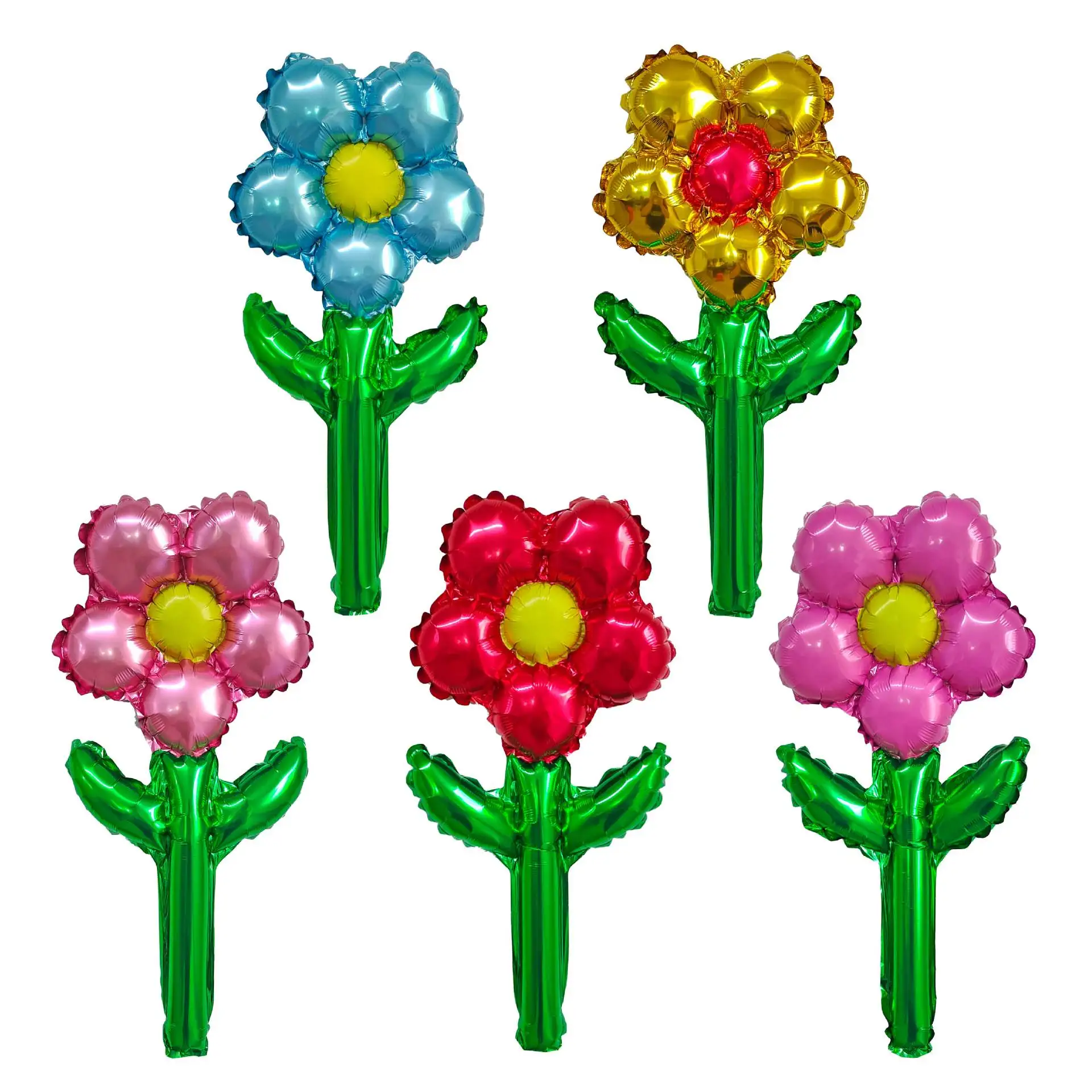 2024 Hot Selling DIY Bouquet Balloons Green Leafy Flower Foil Balloon For Birthday Party Decoration