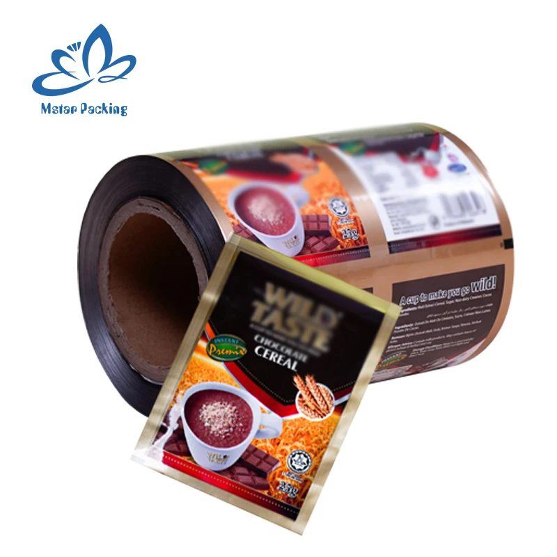 Wholesale heat film roll food packaging plastic roll film printing aluminum zip lock packaging bags