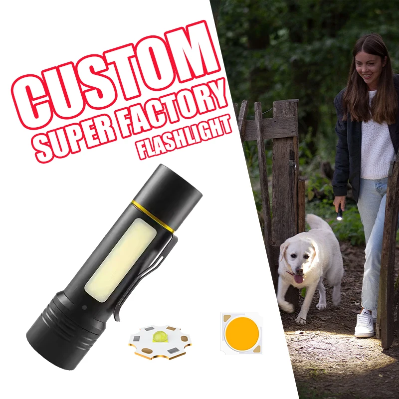 2024 Led Lights Hand High Quality mini flashlight Powerful Flashlight Manufacturer COB side lights flashlights torches