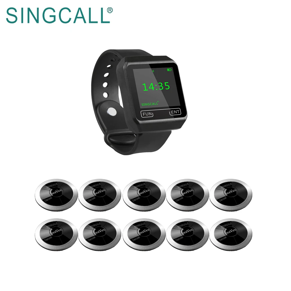  SINGCALL оптовая цена наручные часы для ресторана пейджер беспроводная система