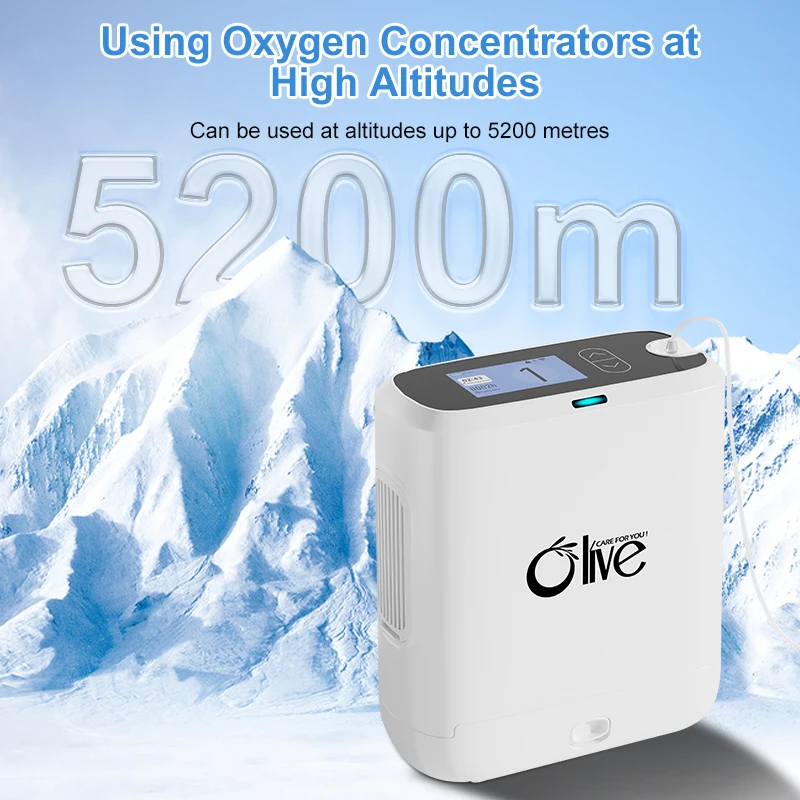 Olive Mini Concentrador De Oxigeno Portatil Continuous Flow 1-4l Portable Oxygene Concentrator with Battery for Travel