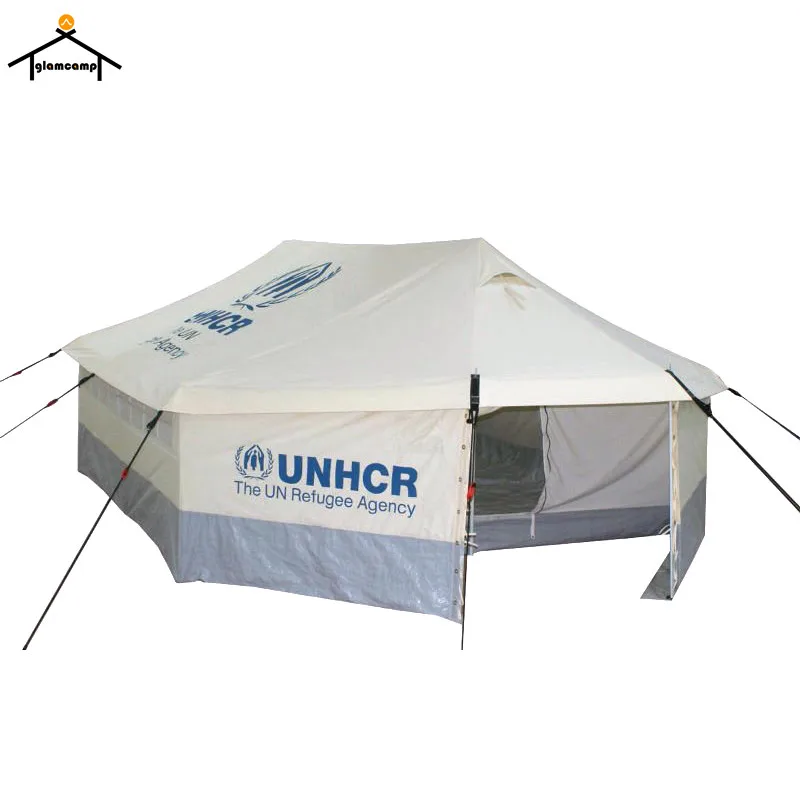 Waterproof cotton canvas disaster relief emergency shelter tent refugee relief tent