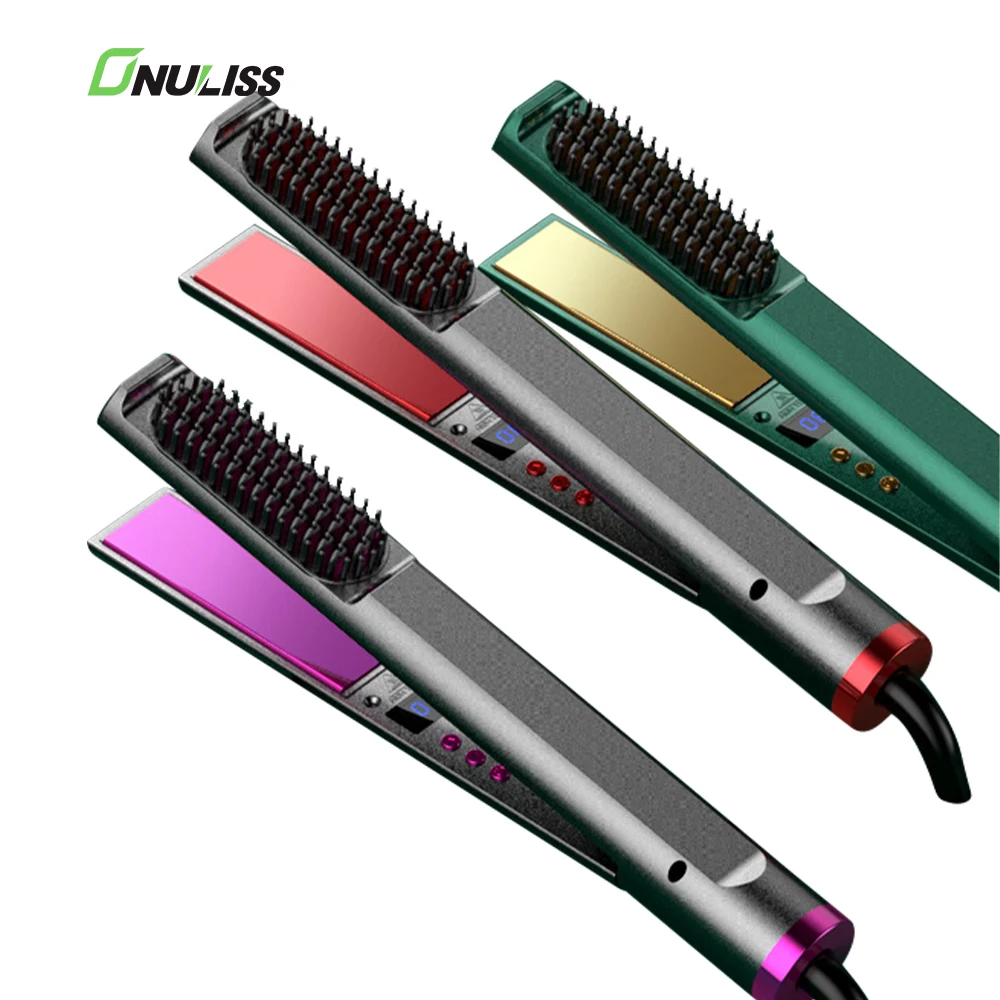 Private Label Flat Irons Wholesale Customize Hair Straightener Pretty Metallic 480 Titanium Hair Crimper Flat Iron