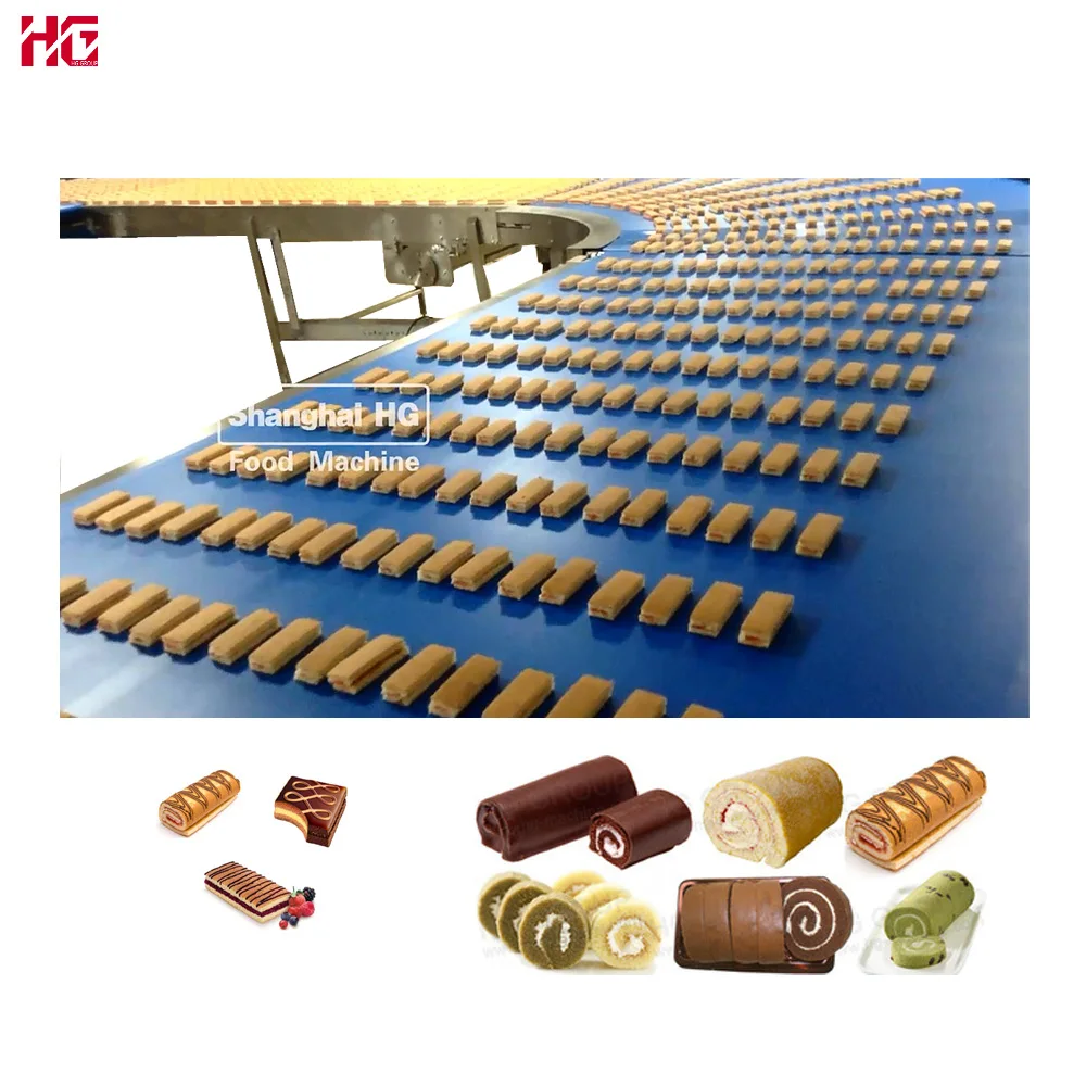 Cake Baking Manufacturing Equipment Automatic Layer Cake Bakery Equipment Stainless Custard Cake Production Line