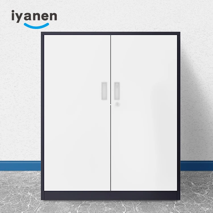 IYANEN разобрать синий распашной двери 3 слоя Регулируемая полка офис хранения документов сталь короткие файл кабинета