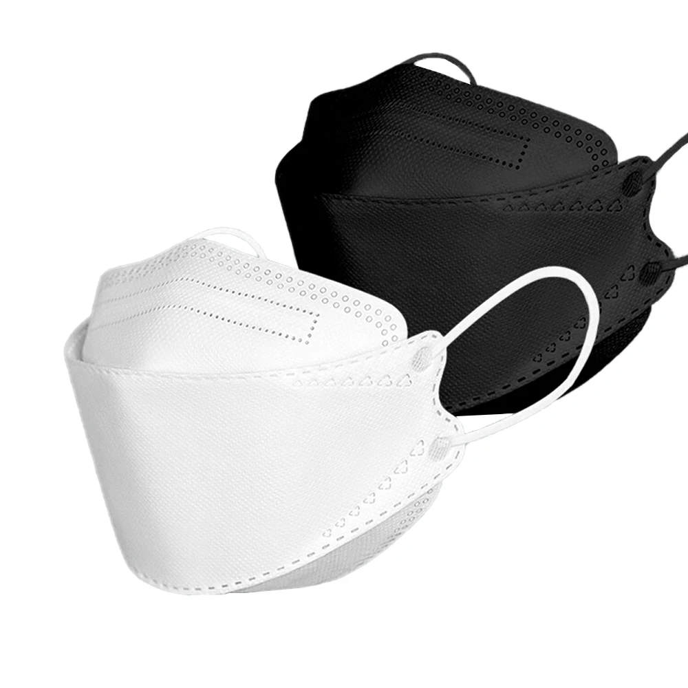 K95China Customized Disposable Non Woven 4ply Head Loop fish Mask plain white