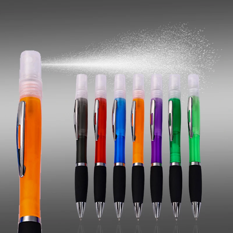 
Hot Selling Portable Colorful Perfume Retractable Sanitizer Sprey Ballpoint Pen 