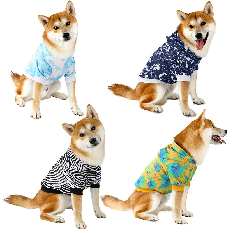 2024 New Large Dog Clothing by Manufacturers Fleece Hooded Tie-Dye Dog Hoodie Wholesale Pet Clothes