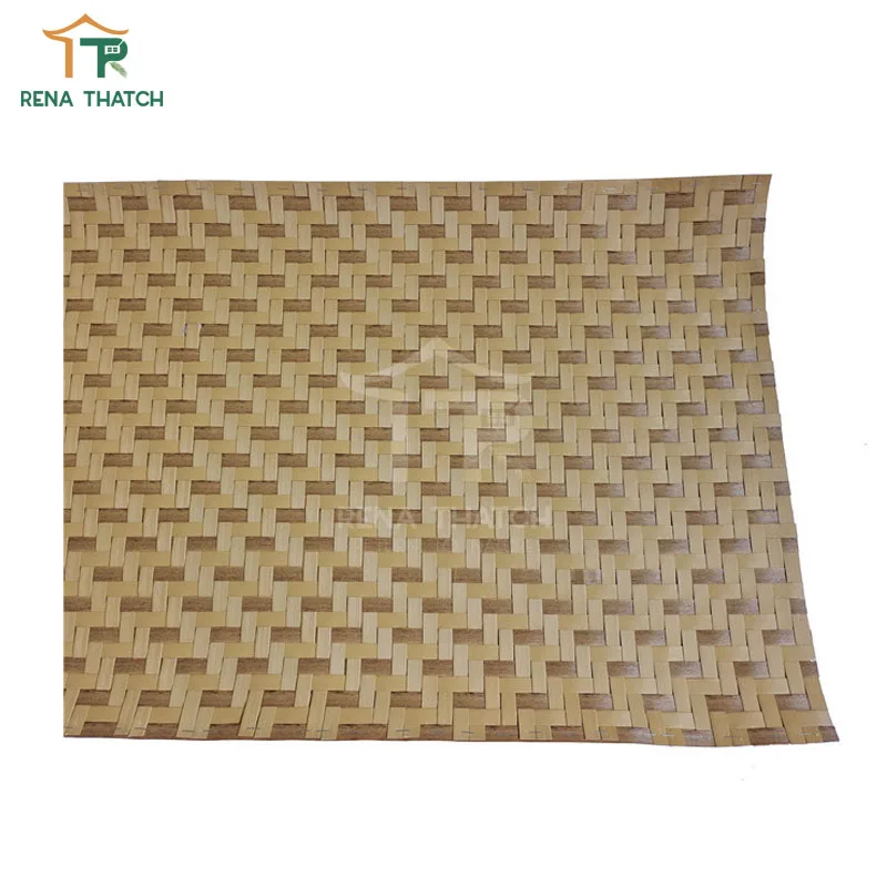 UV resistant woven palm leaf mats panels plastic ceiling mat synthetic rattan sheet plastic straw sheet