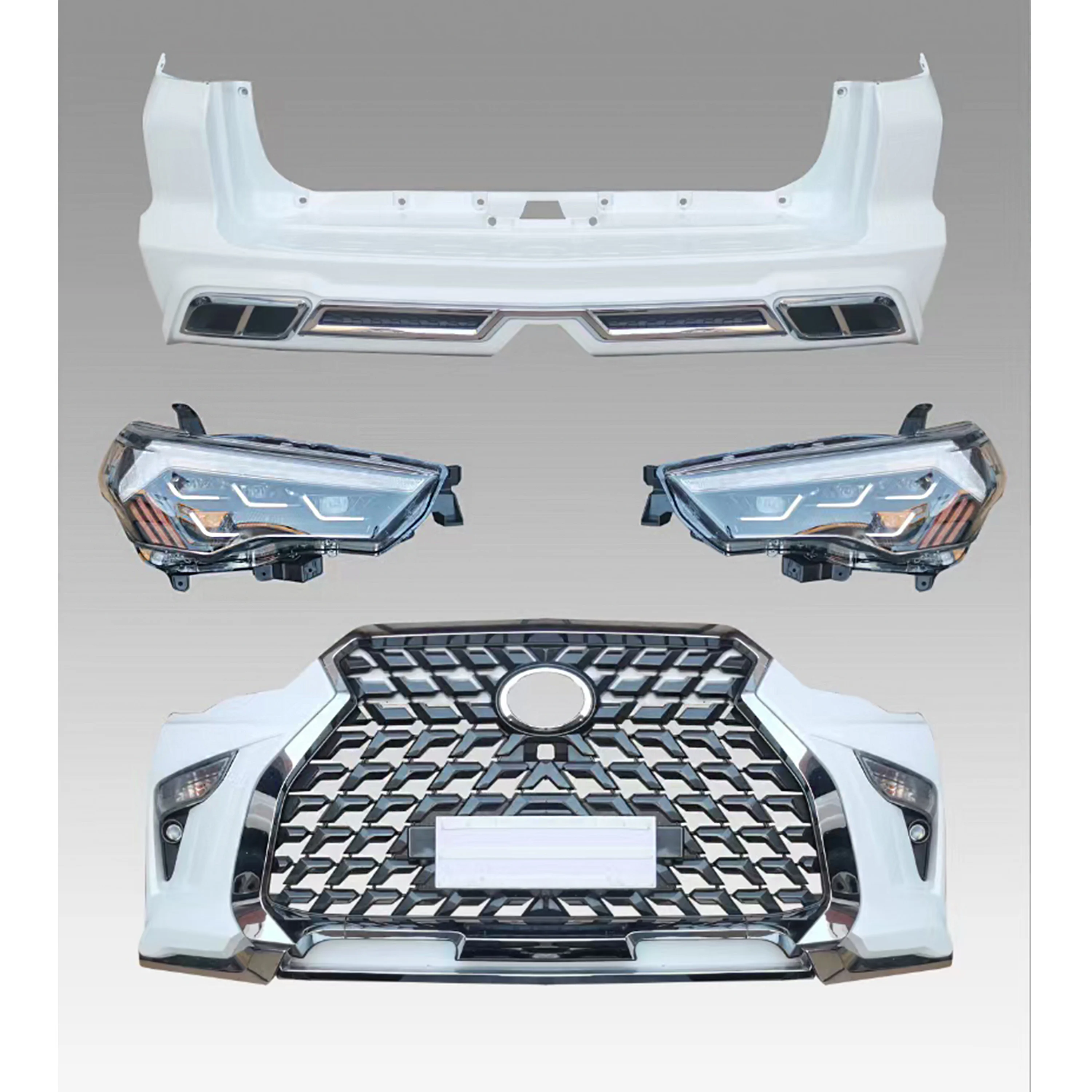 Front/Rear bumper assembly for Toyota 4runner upgrade to LX model body kit with headlight for 4runner 2010-2020 years