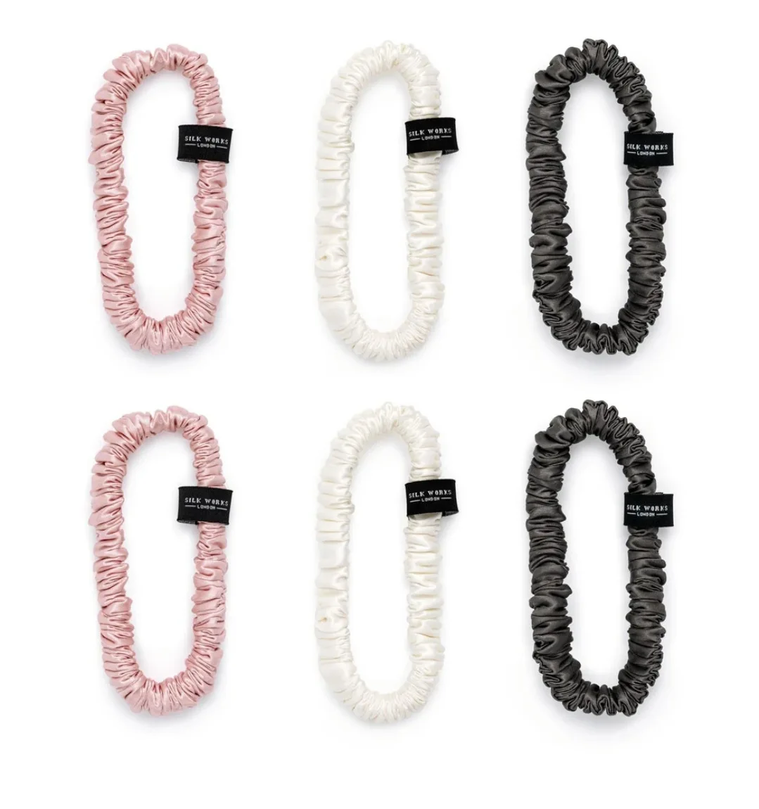 Gift Box Wholesale Custom Large 100% Silk Scrunchy Hair Ties Headband Real Silk Big Oversized Designer Hair Scrunchies