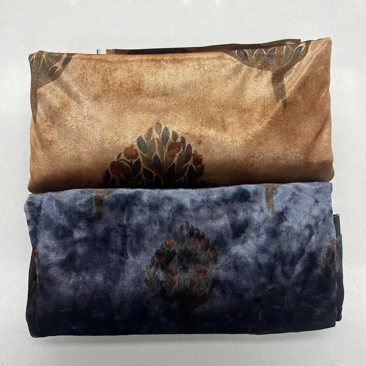 Fashion Custom Digital Print Fabric Velour Fabric 100%polyester Diamond Gloss Garment Decorations Velvet Fabric