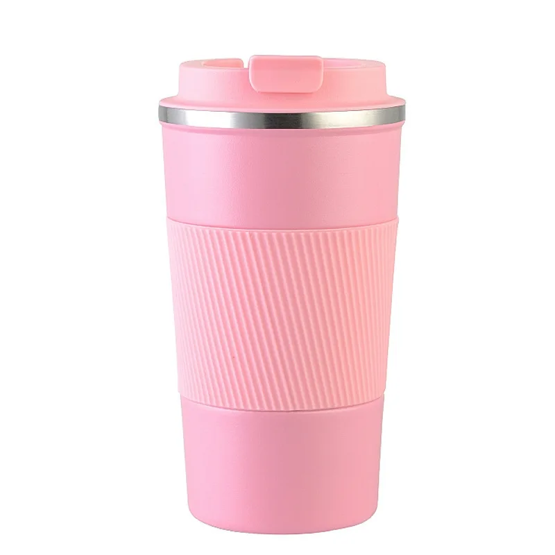 Wholesale 380ml 510ml Stainless Steel Travel Cup Camping Beer Mug Vacuum Insulated Coffee Mugs And Cup With Silicone Sleeve