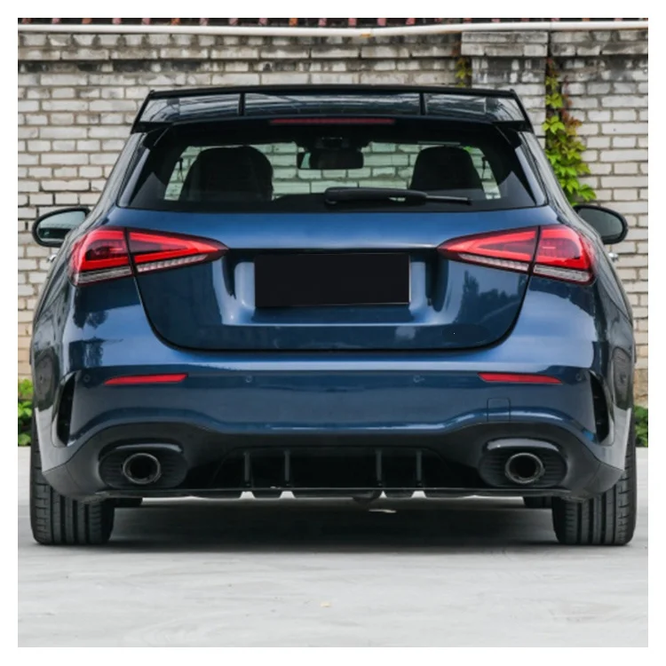 For Mercedes W177 A Class A45 AMG Style Rear Diffuser+Exhaust pipe 2019+