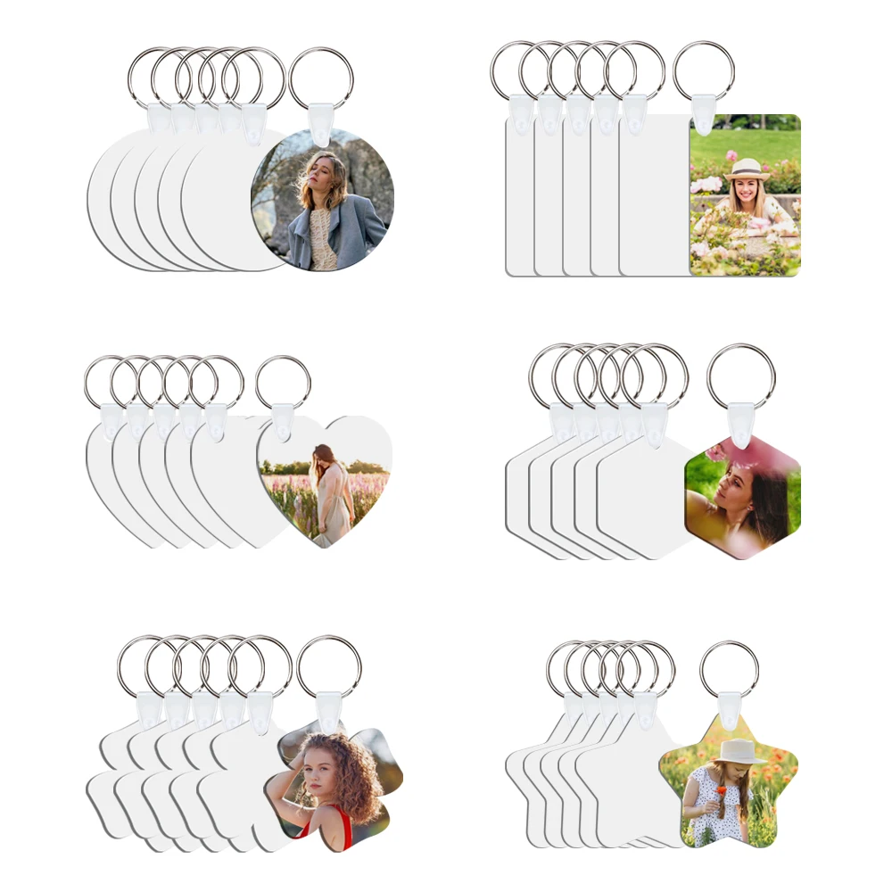 DIY Sublimation Blank keychains  MDF key chains Custom Design Key ring Personalized Photo Printing keyring with variety shapes