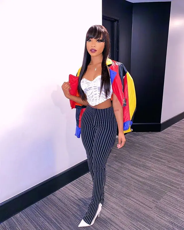 
8415 Hot Sale Beauty Office Ladies Striped Black Wear Cheap Ready Made Pants 