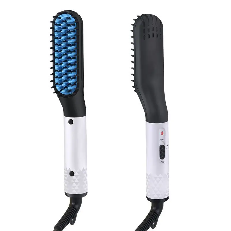 Private Label Mens Quick Beard Hair straighten Brush Heated Electric Beard Straightener