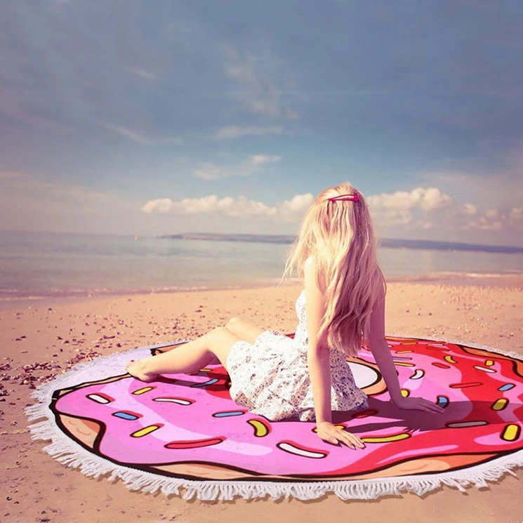 Bindi Ethnic Style Round Beach Mat, Picnic And Rug Beach Blanket Outdoor