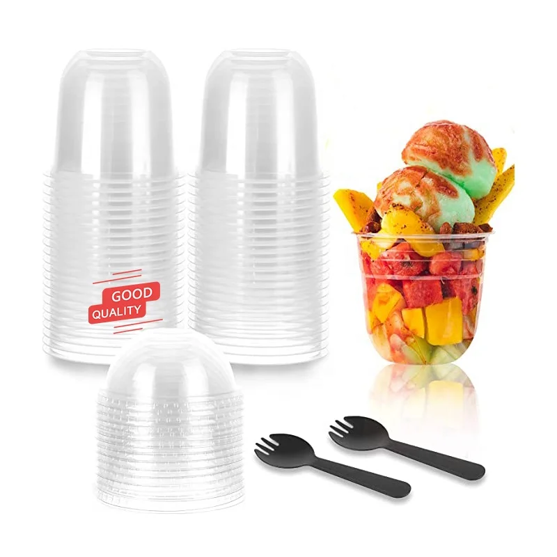 Disposable Eco-friendly Smoothie Transparent Bubble Milk Tea Plastic Cup Ice Cream Boba tea Plastic Cup