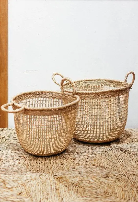 
99 Gold Data Natural Straw Storage Basket - Natural Bamboo Storage Basket - Straw Basket Weaving Ms GiGi 0084974399971 