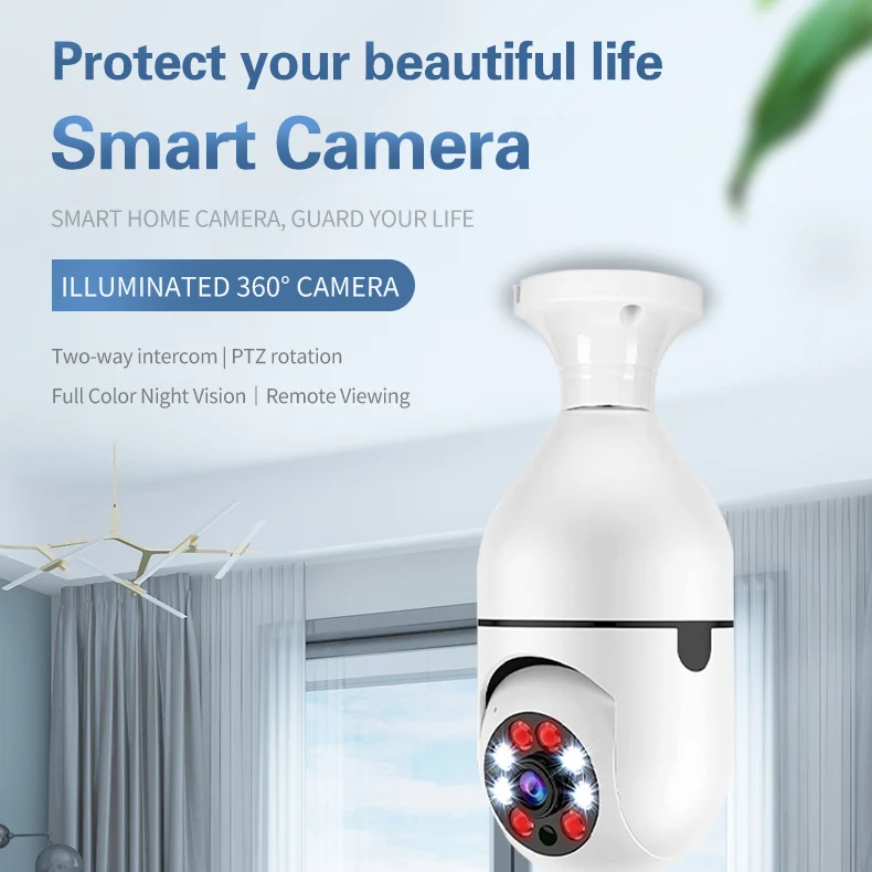 Remote Operation Full Color Night Vision Wireless Wifi PTZ Bulb Camera Professionnel Home Security Cameras Professionnel