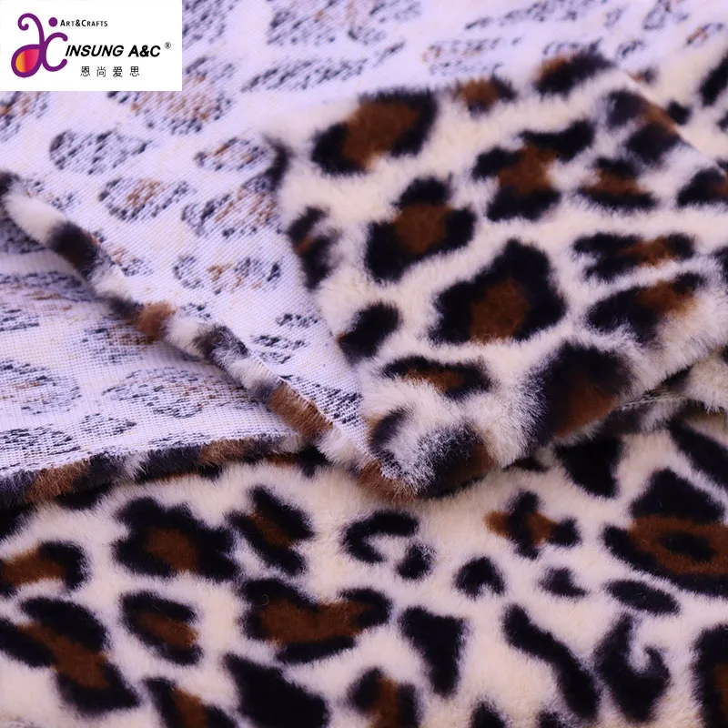 Hot Sale Eco-friendly Material 30M MOQ Fluffy  Polyester Printing Rabbit Fur For Bag