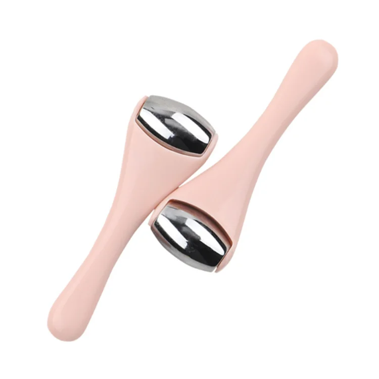 cheap mini pink face ice roller Handheld Body Neck Lift Anti-wrinkle face contour Skin Care Eye Relief Beauty Massage Roll Tool