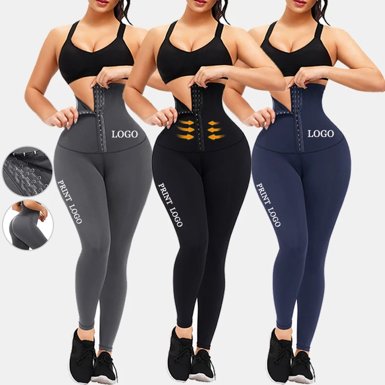 WAISTDEAR Custom Adjustable Hooks Tummy Control Slimming Corset Waist Trainer Compression Leggings