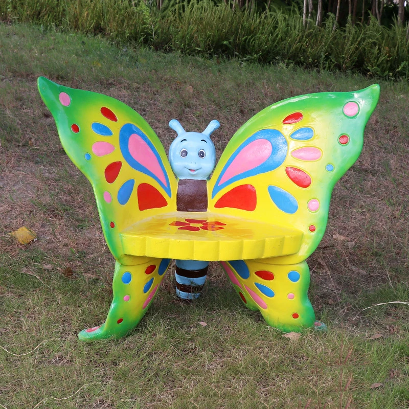 Fibreglass butterfly seat garden statues sculptures