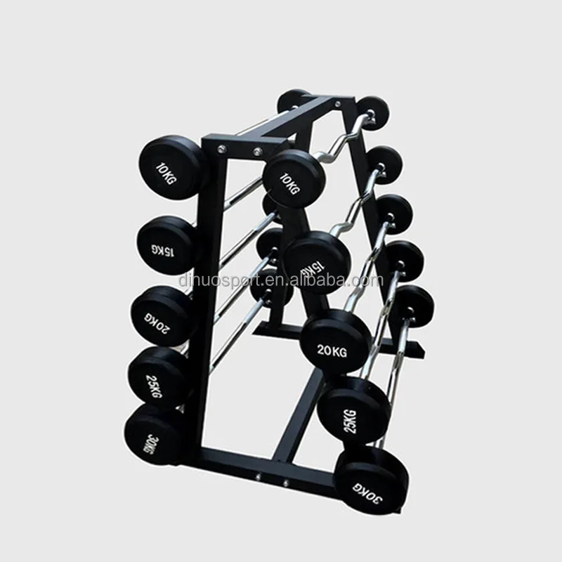 Dinuo High Quality Straight Curl Barbell Weight Rack  Storage Holder Ideal for weight-training