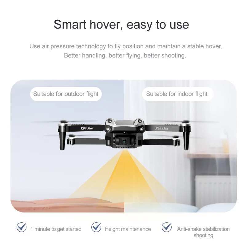 Flyxinsim K99 Max Custom Professional Remote Control UAV Dual Drones RC Quadcopter Christmas Gift Mini Toy Drones