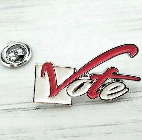 Fraternity Different Sorority Organizations Red White Gold Pink and Green Sorority Vote Brooch Pins Gift Enamel VOTE Lapel Pin