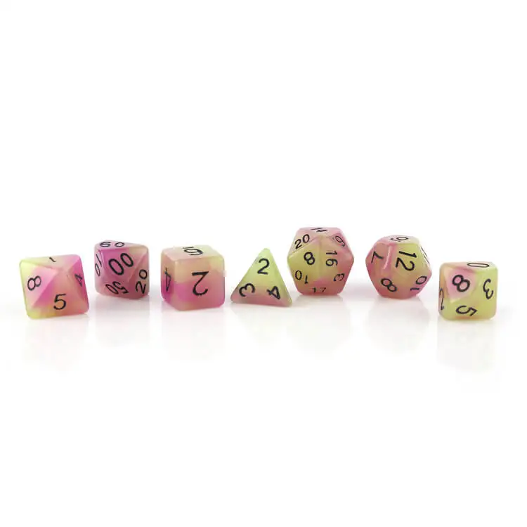 High quality and good price glow in the dark dice set