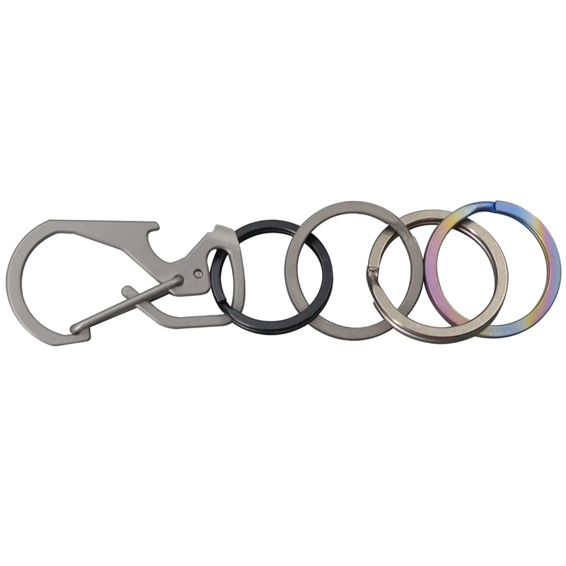 Multiple Sizes Titanium Alloy wholesale Non rusting keyring material metal carabiner Quick Release Tactical Split
