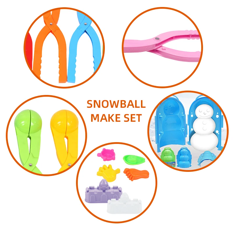 Winter outdoor  plastic snowball maker snow mixing products play snow children play snowball holder wholesale toys