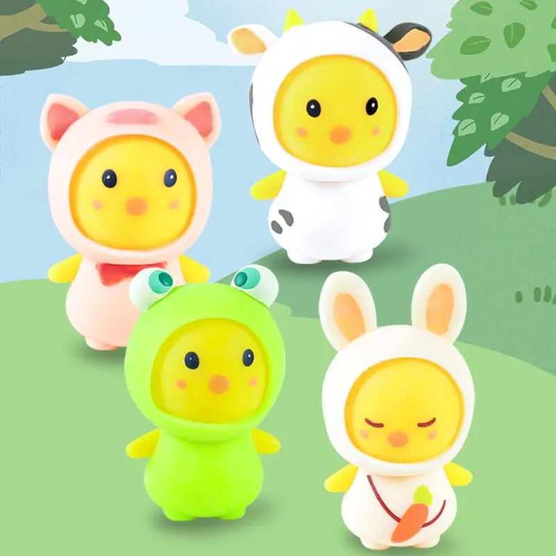 Rabbit Squishy Stress Ball Squishy Toy Bunny Dress Up Sensory Fidget Anxiety Reliever