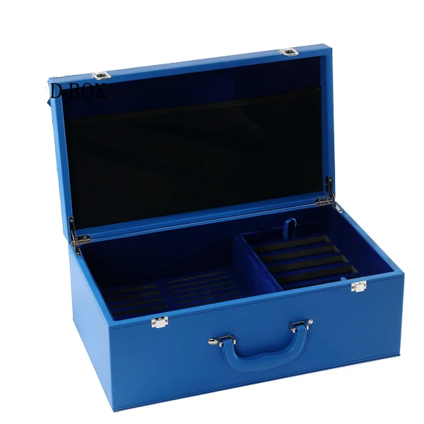 Customized Aluminum Alloy Material Briefcase with Door Window Sample Display Box Glass Color Card Head Skirting Line