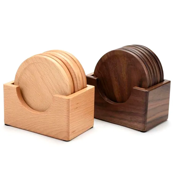 
Perfect Housewarming Gift Idea Coasters For Drinks Set Natural Non Slip Wooden Coasters Cup Coaster Set 