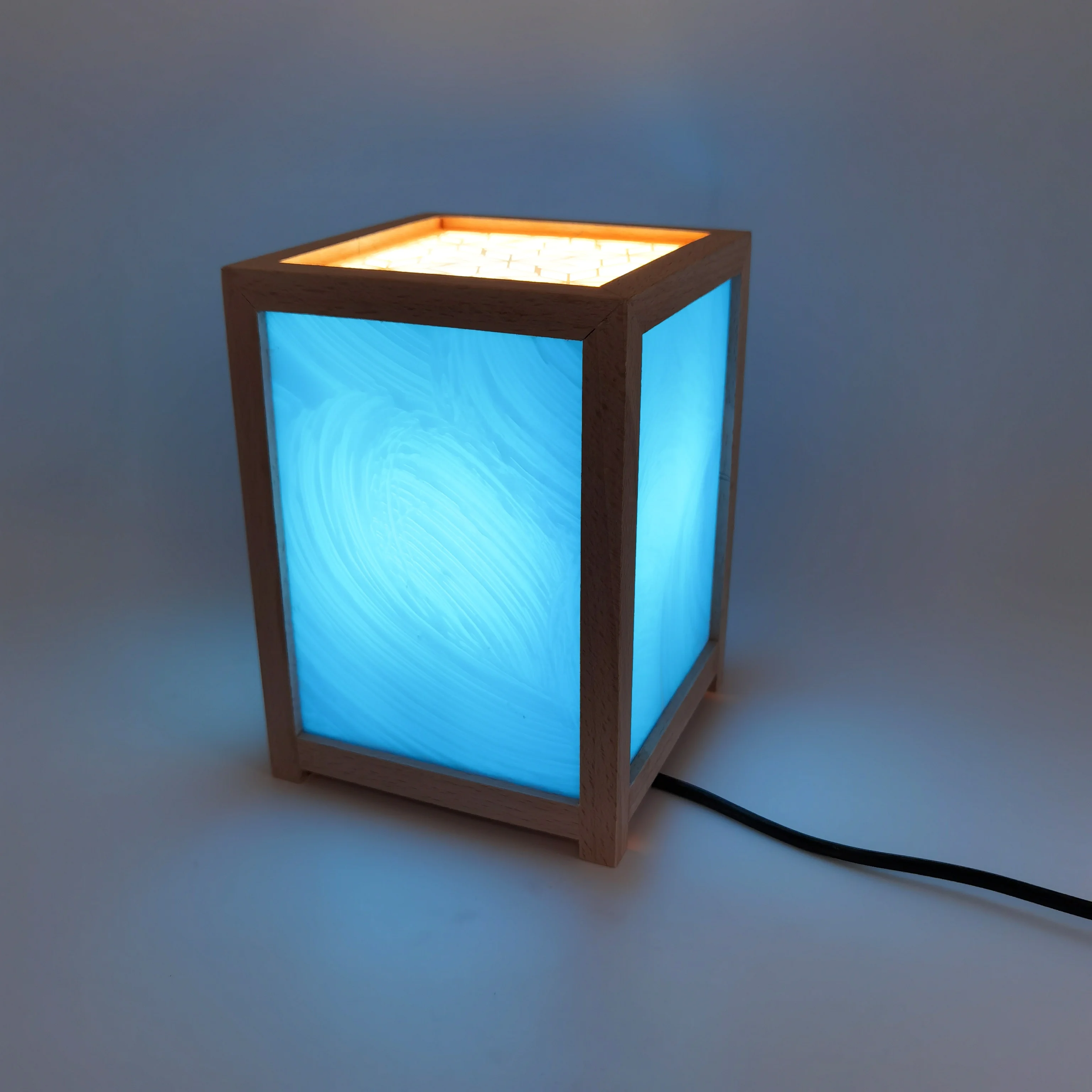 E27 LED Bulb Wooden Table Lamp Art Engrave Crafted Acrylic Modern Table Lamp For Living Room Bedroom Decoration