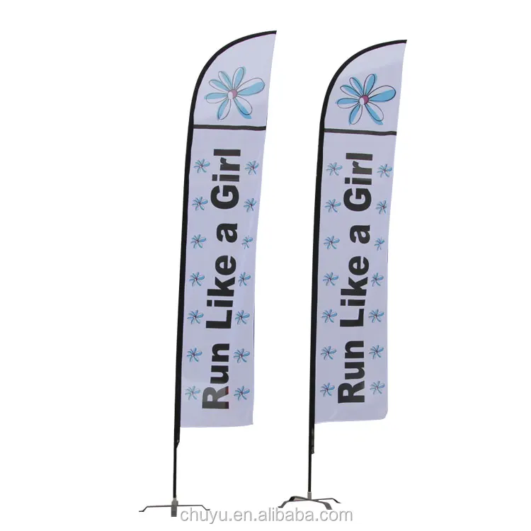 Full Color Printing  Outdoor Advertisement Zoom Hardware Double Outdoor Display Sail Feather Flag