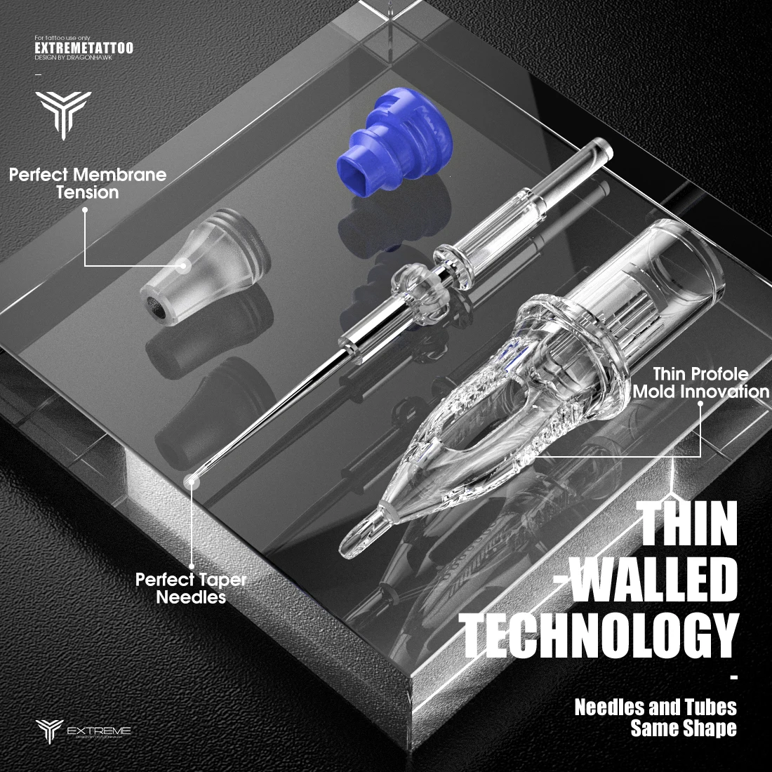 Wholesale Hotsale Dragonhawk Extreme Tattoo Cartridges Needles 0.3mm RL Round Liner