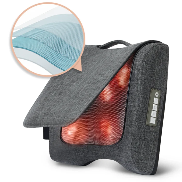 wholesale travel electric pillow massager kneading shiatsu neck massage pillow with heat