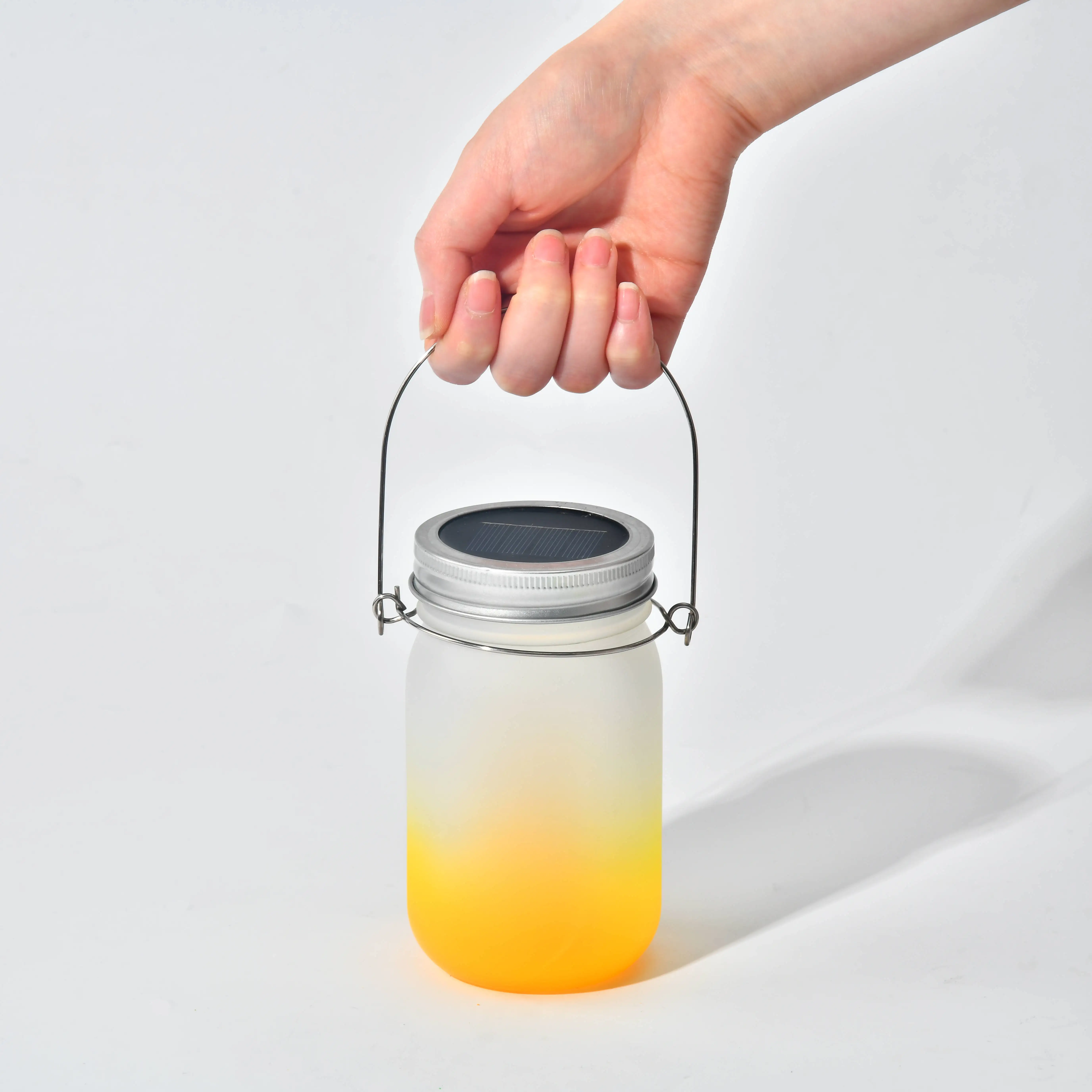 USA Warehouse Outdoor Lantern 430ML DIY blank sublimation Stainless steel handle sublimation Mason jar courtyard lamp