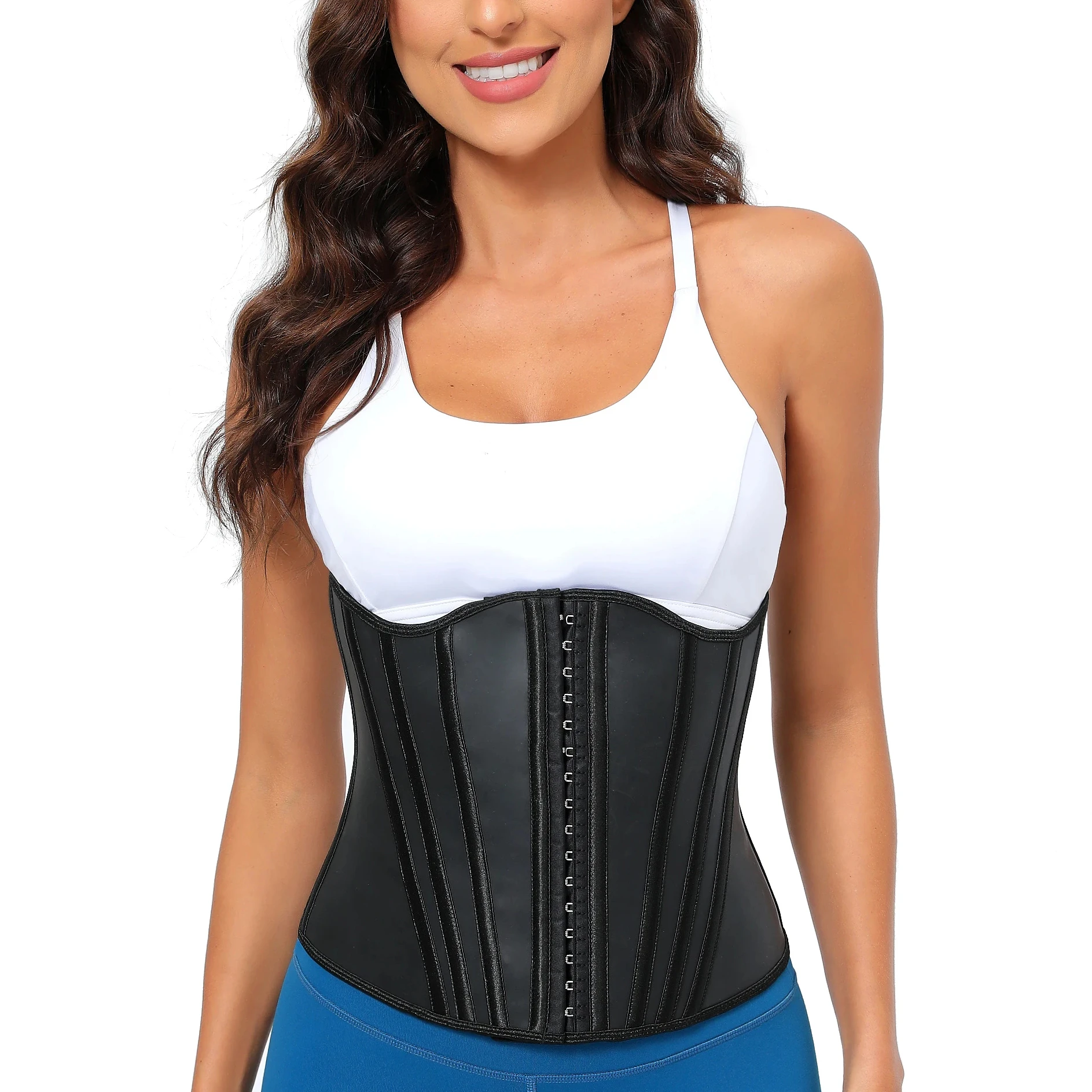 PINSEN OEM ODM fajas Corset Women Top 2023 Body Shaper High Waist trainer Shapewear Tummy Slimming Corset Latex 25 Steel Bones