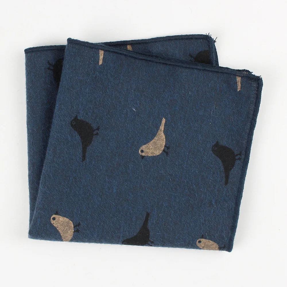 Wholesale Custom Mens Cartoon Printed Handkerchief Cotton Wedding Handkerchief Kids Dots Pocket Square Handkerchiefs