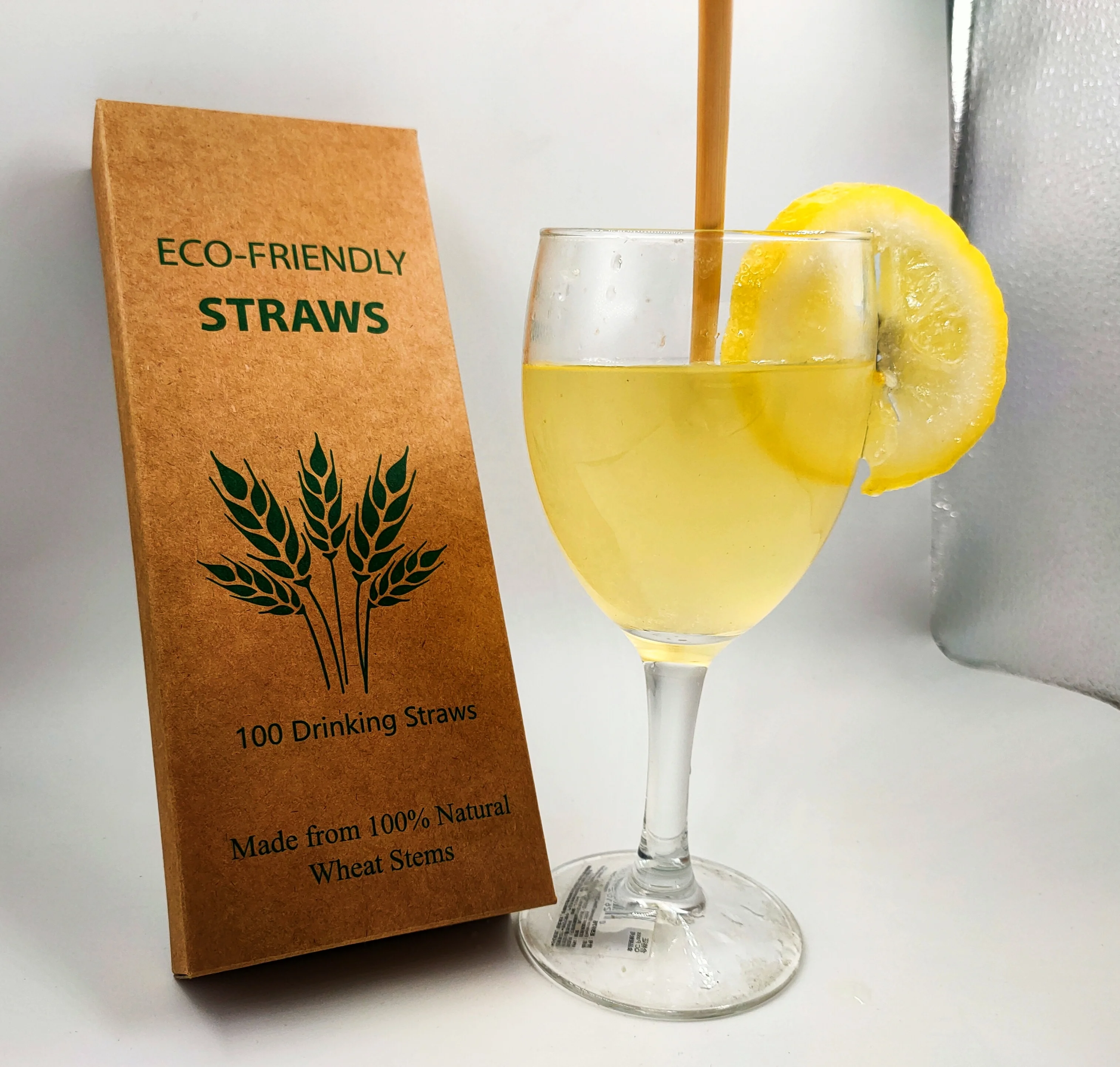 Disposable Special Packaging Wheat Drinking Straw Natural Eco Biodegradable Wheat Straws For Drinking
