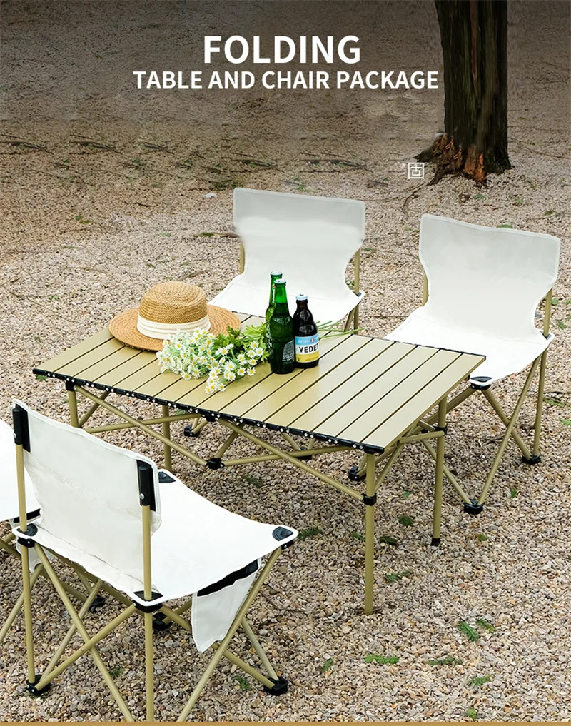 Outdoor table folding picnicportable self-driving tour camping table aluminum alloy surface car egg roll