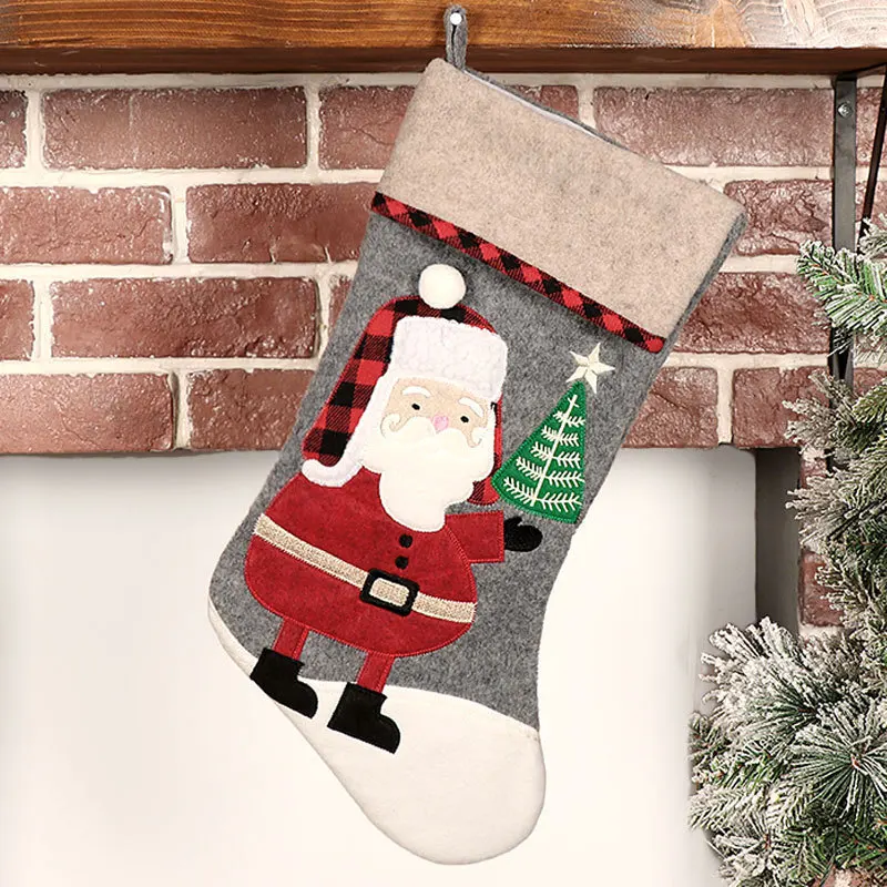 Christmas New Personality Santa Socks Christmas Candy Gift Decoration Socks Cute Felt Christmas Socks