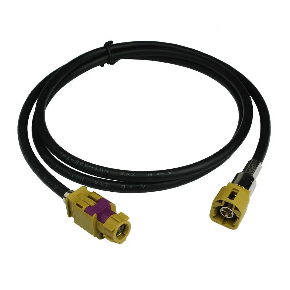 Automotive FAKRA LVDS HSD Cable Assembly K Code Straight Jack to Plug 3m
