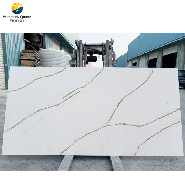 calacatta artificial marble Quartz stone countertops Cheap and durable cultural marble kitchen counter panels slabs